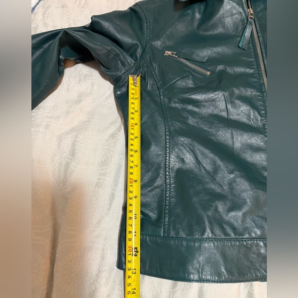 John Carlisle Teal Leather Jacket - Used Women M - Picture 7 of 9